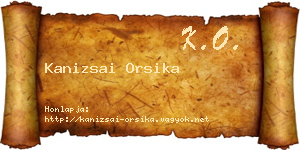 Kanizsai Orsika névjegykártya